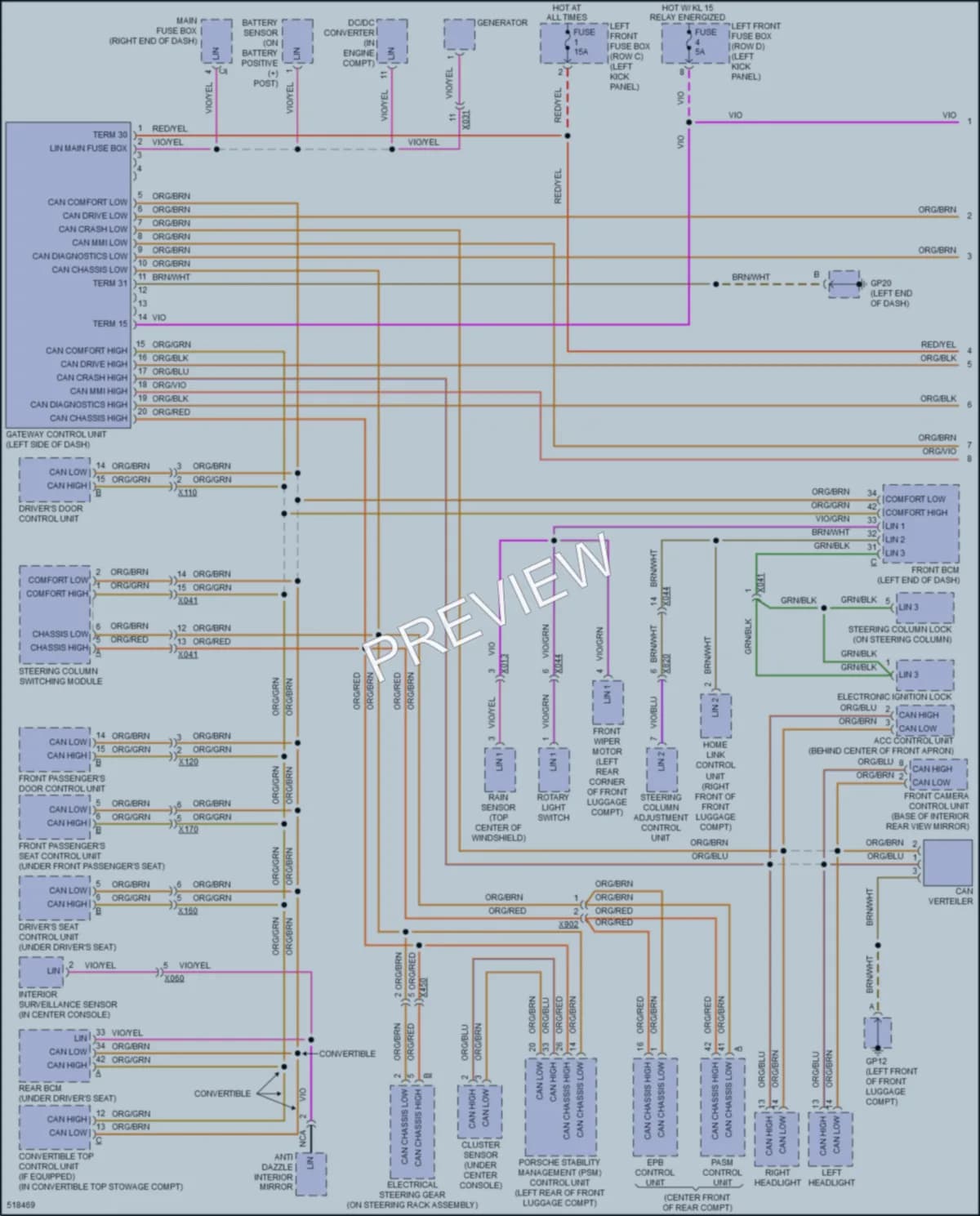 2016 Porsche Cayman Computer Data Lines wiring diagram preview