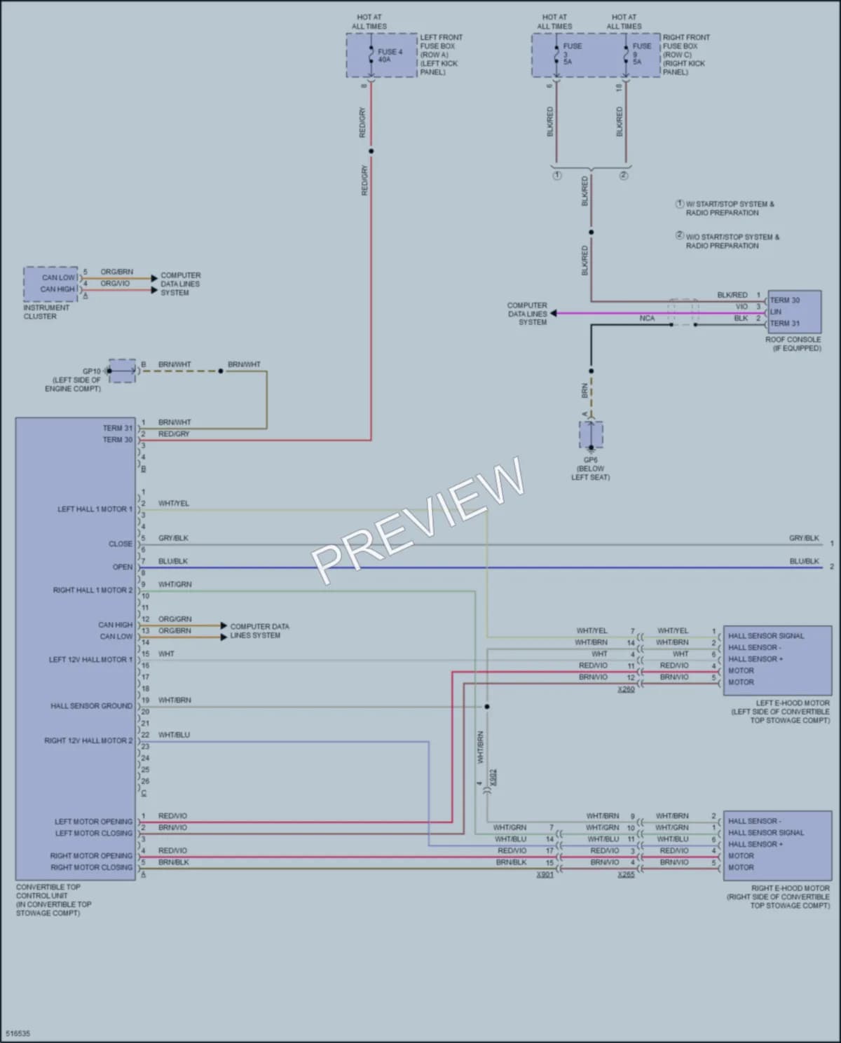 2016 Porsche Cayman Power Top Sunroof wiring diagram preview