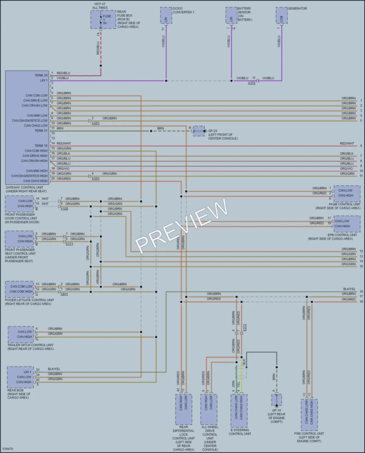 2016 Porsche Macan Computer Data Lines wiring diagram preview