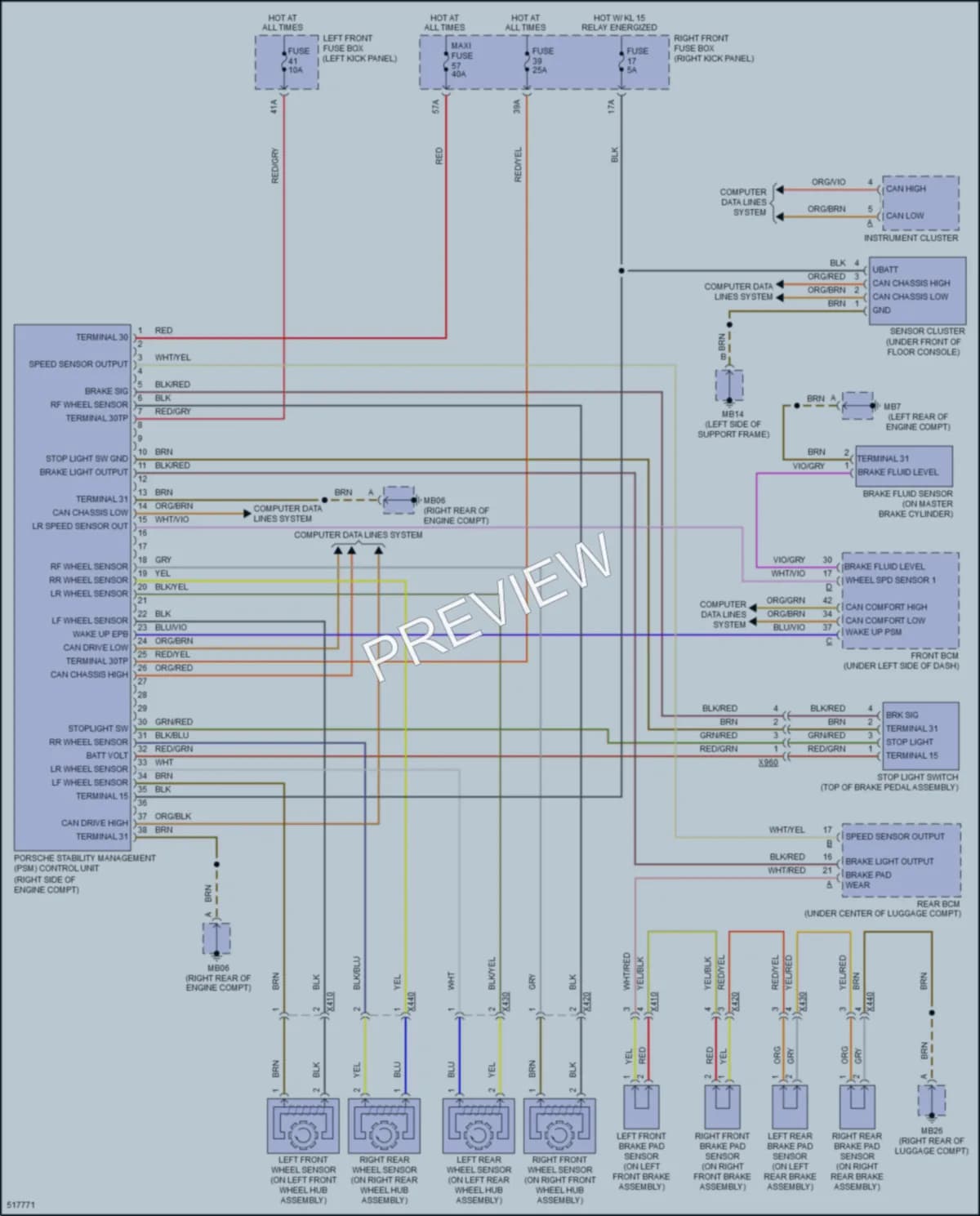 2016 Porsche Panamera Anti Lock Brakes wiring diagram preview