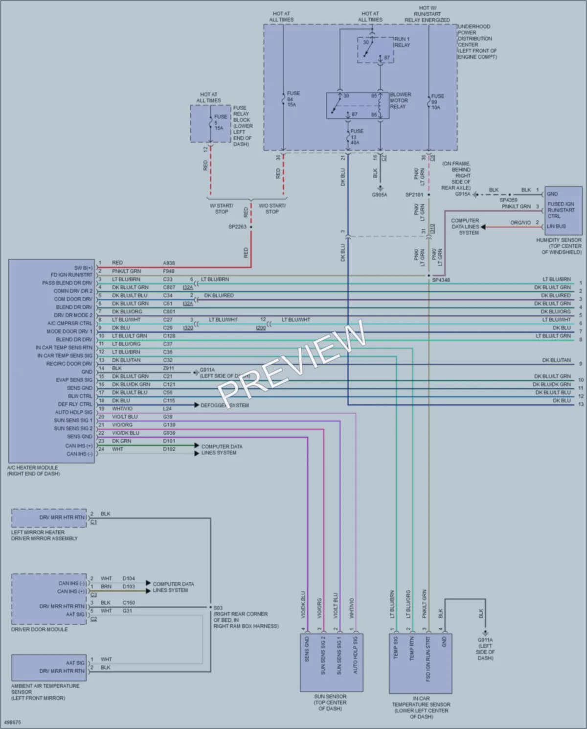 2016 Ram 1500Pickup Air Conditioning wiring diagram preview