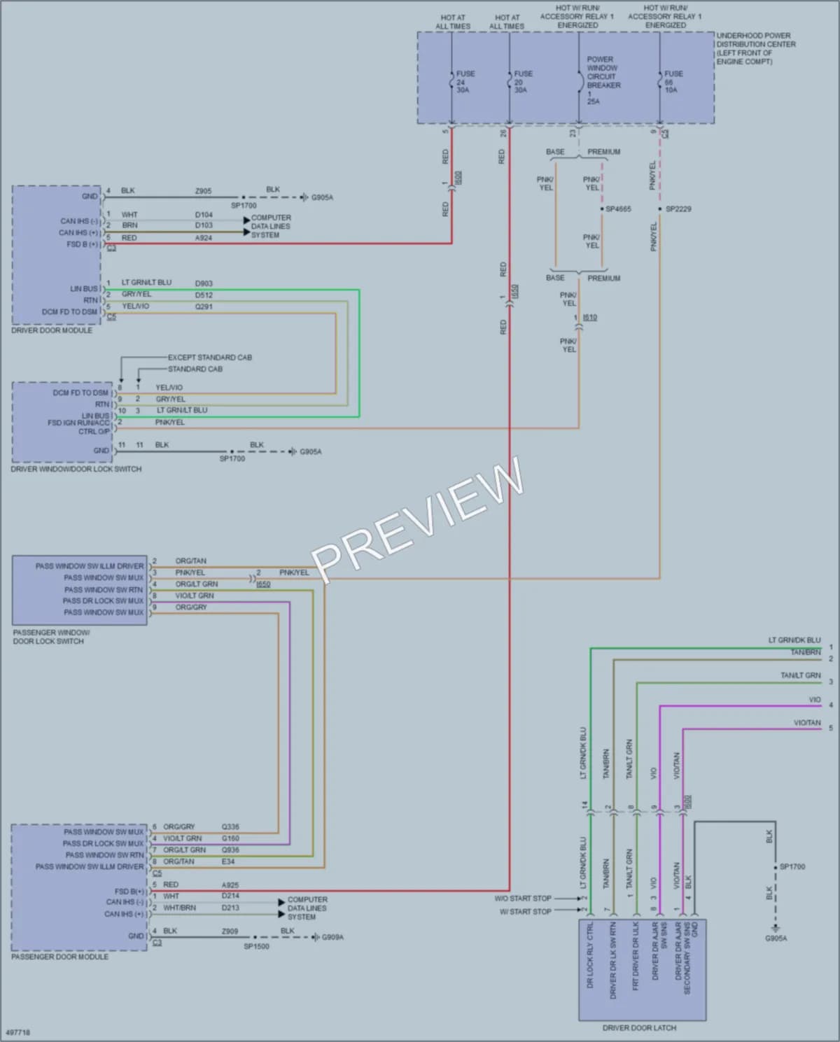 2016 Ram 1500Pickup Power Door Locks wiring diagram preview