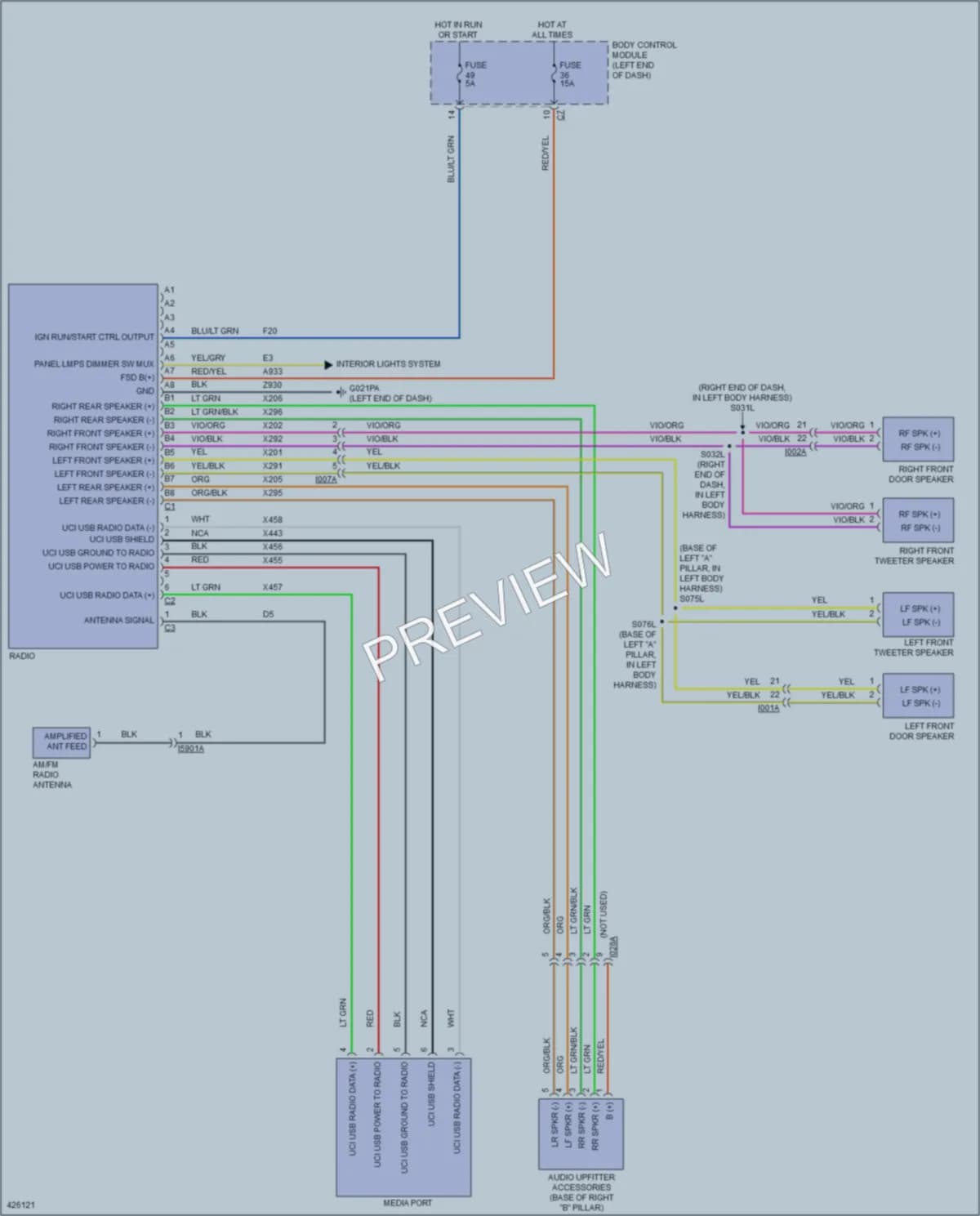 2016 Ram 1500ProMaster Radio wiring diagram preview