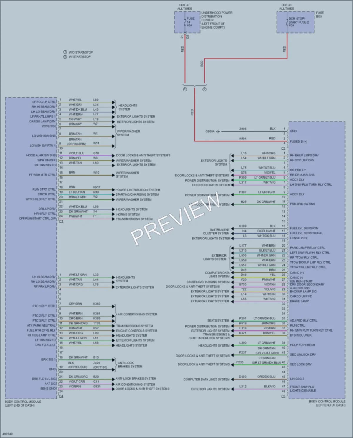 2016 Ram 2500Pickup Body Control Modules wiring diagram preview