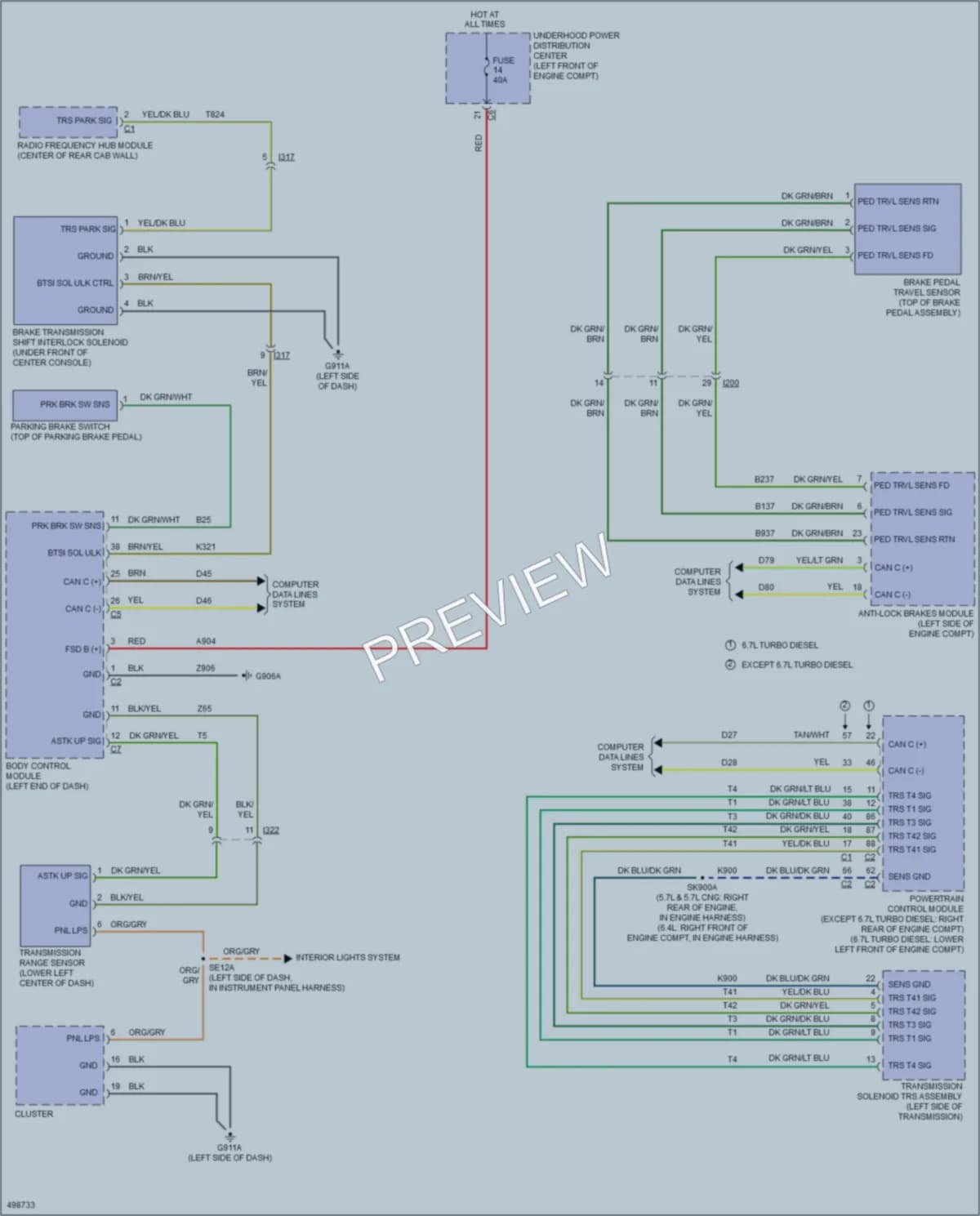 2016 Ram 2500Pickup Shift Interlock wiring diagram preview