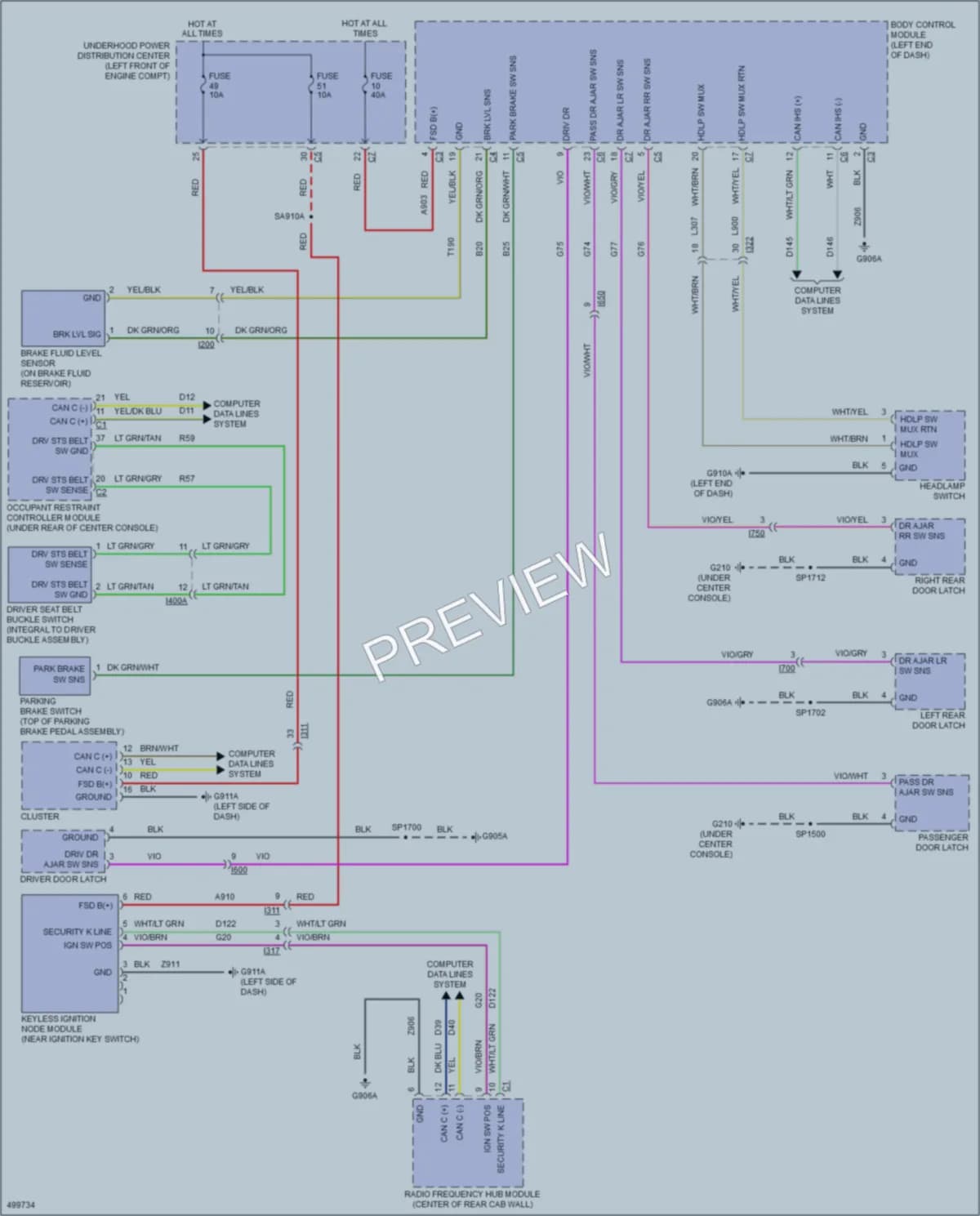2016 Ram 2500Pickup Warning Systems wiring diagram preview