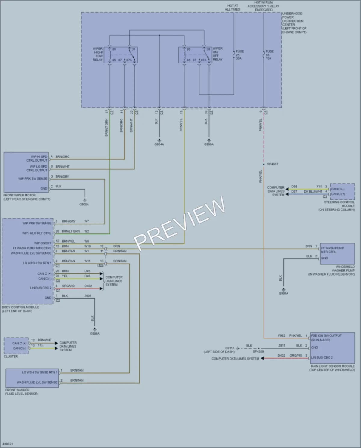2016 Ram 2500Pickup Wiper Washer wiring diagram preview