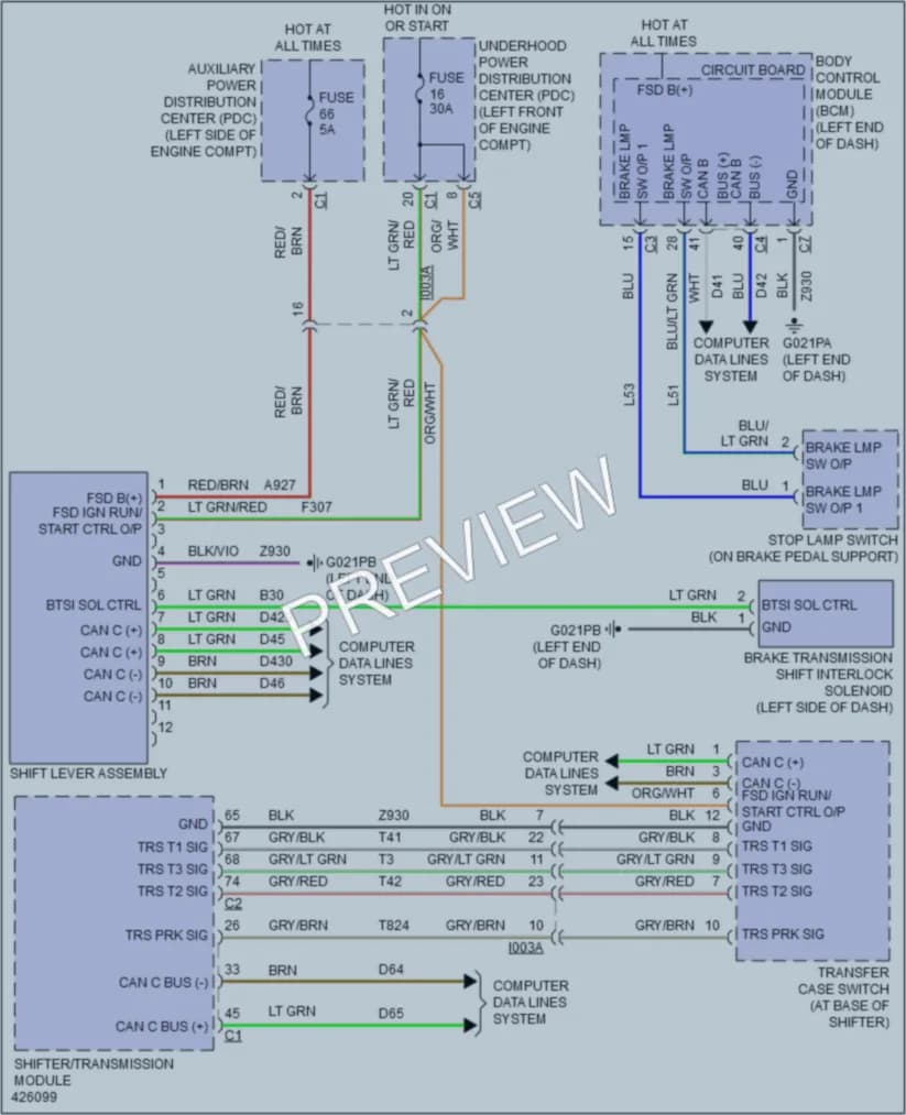 2016 Ram 2500ProMaster Shift Interlock wiring diagram preview