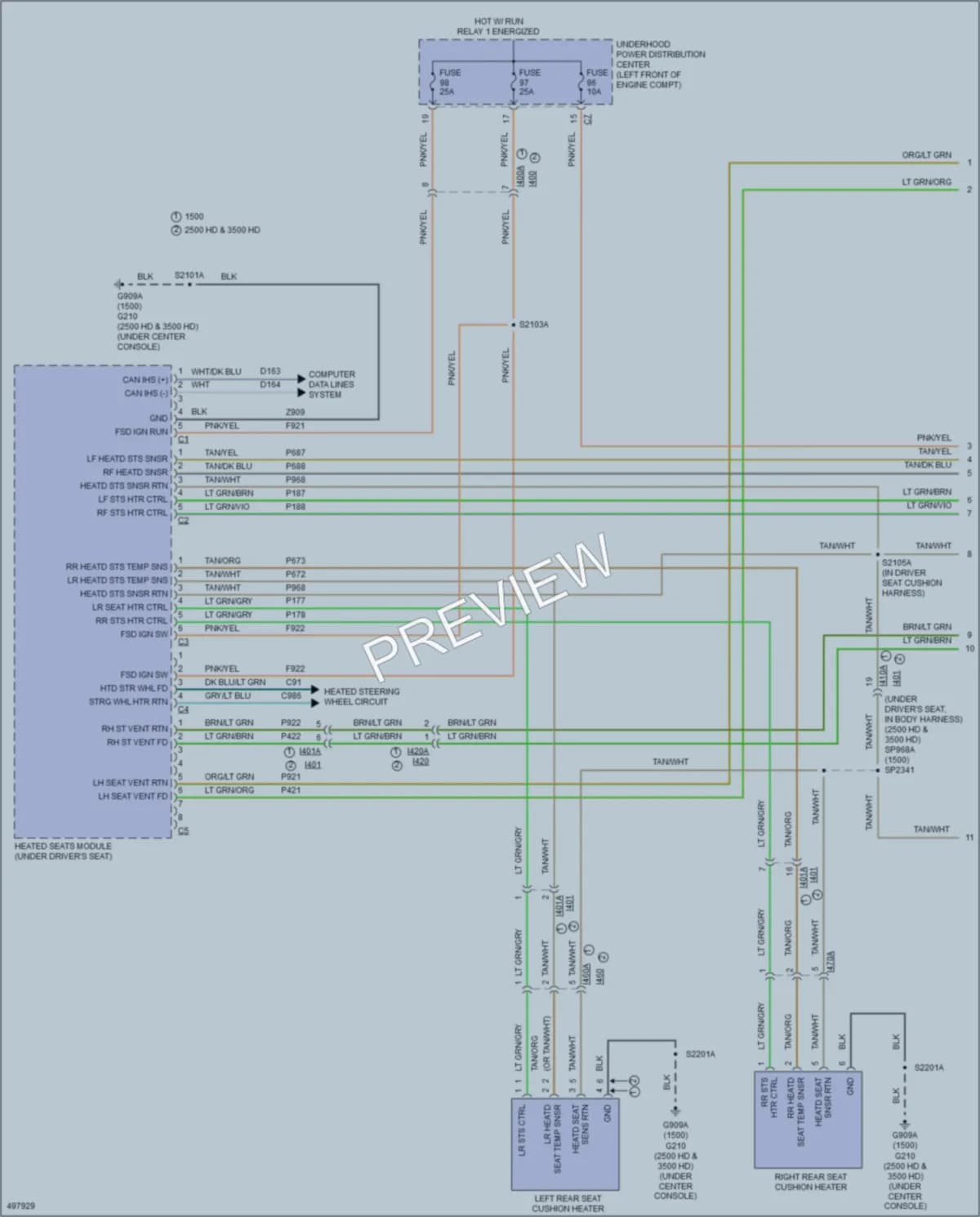 2016 Ram 3500Pickup Power Seats wiring diagram preview