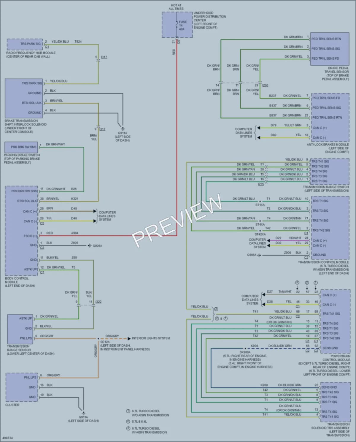 2016 Ram 3500Pickup Shift Interlock wiring diagram preview