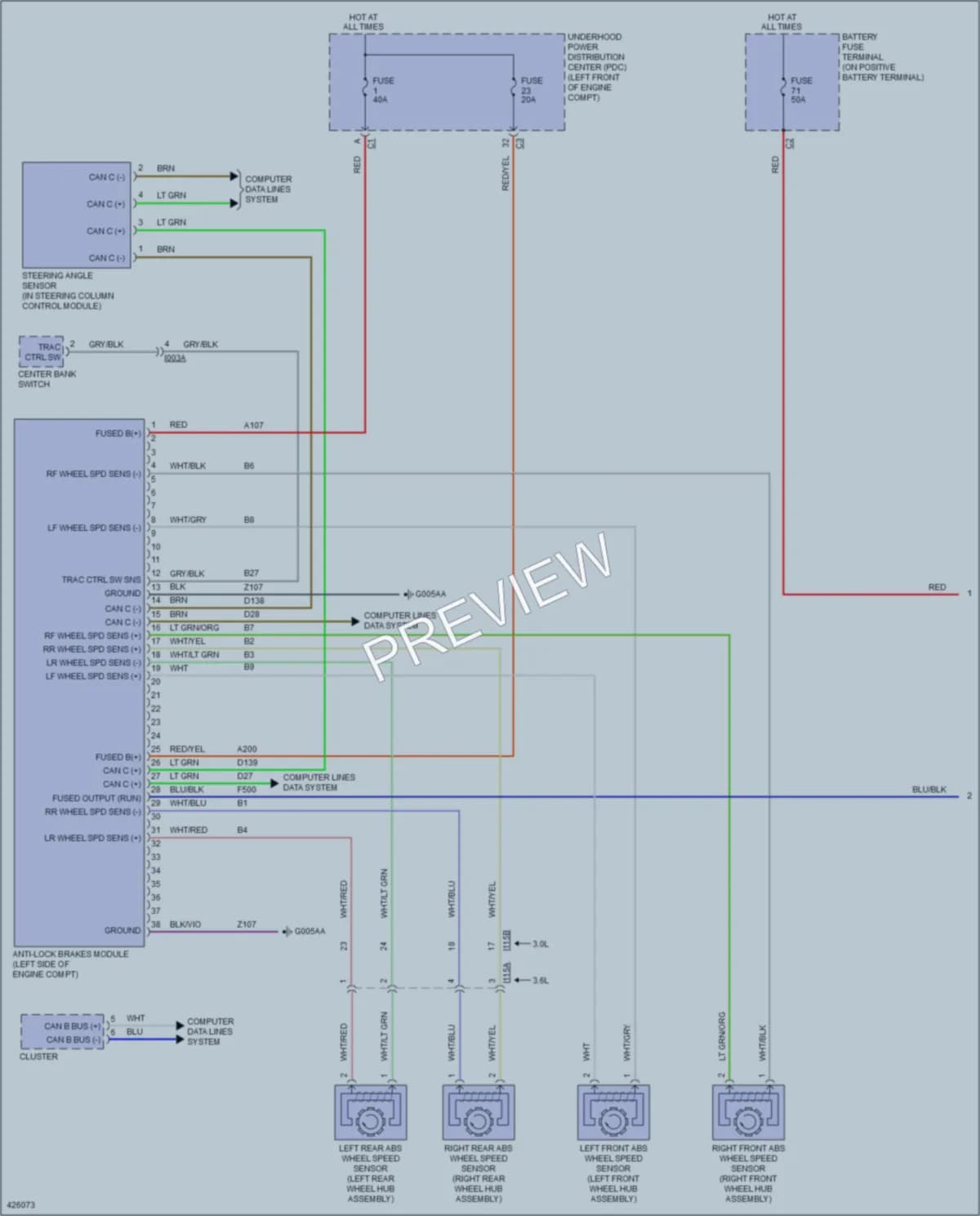 2016 Ram 3500ProMaster Anti Lock Brakes wiring diagram preview