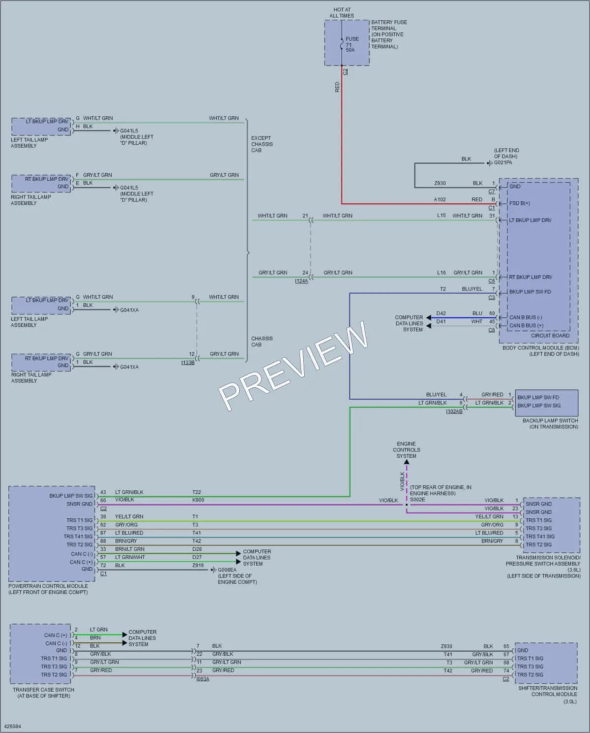 2016 Ram 3500ProMaster Exterior Lights wiring diagram preview