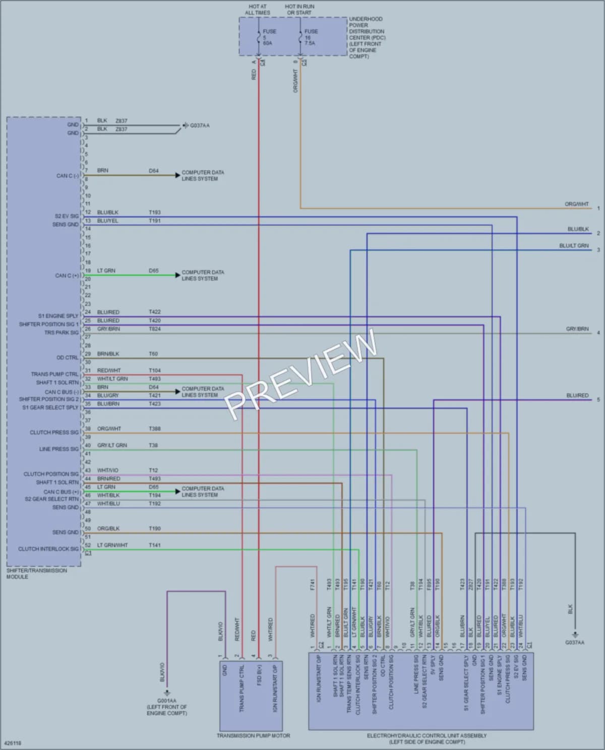 2016 Ram 3500ProMaster Transmission wiring diagram preview