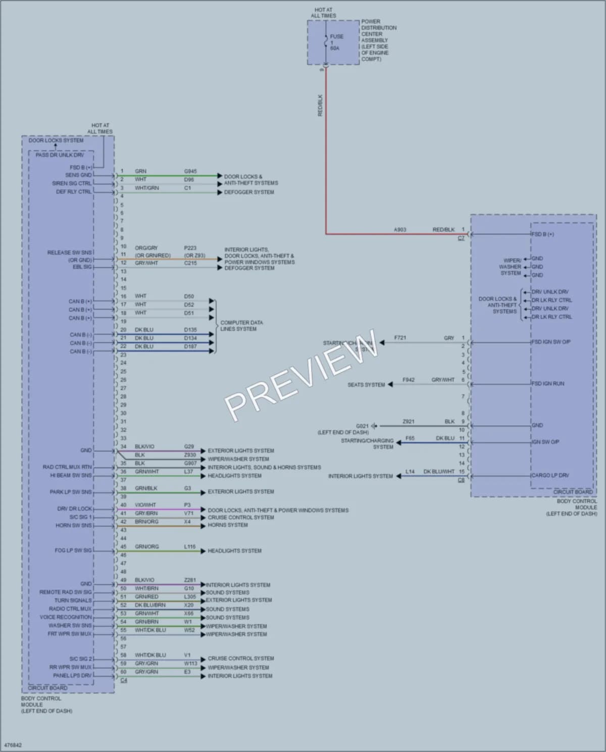 2016 Ram ProMasterCity Body Control Modules wiring diagram preview