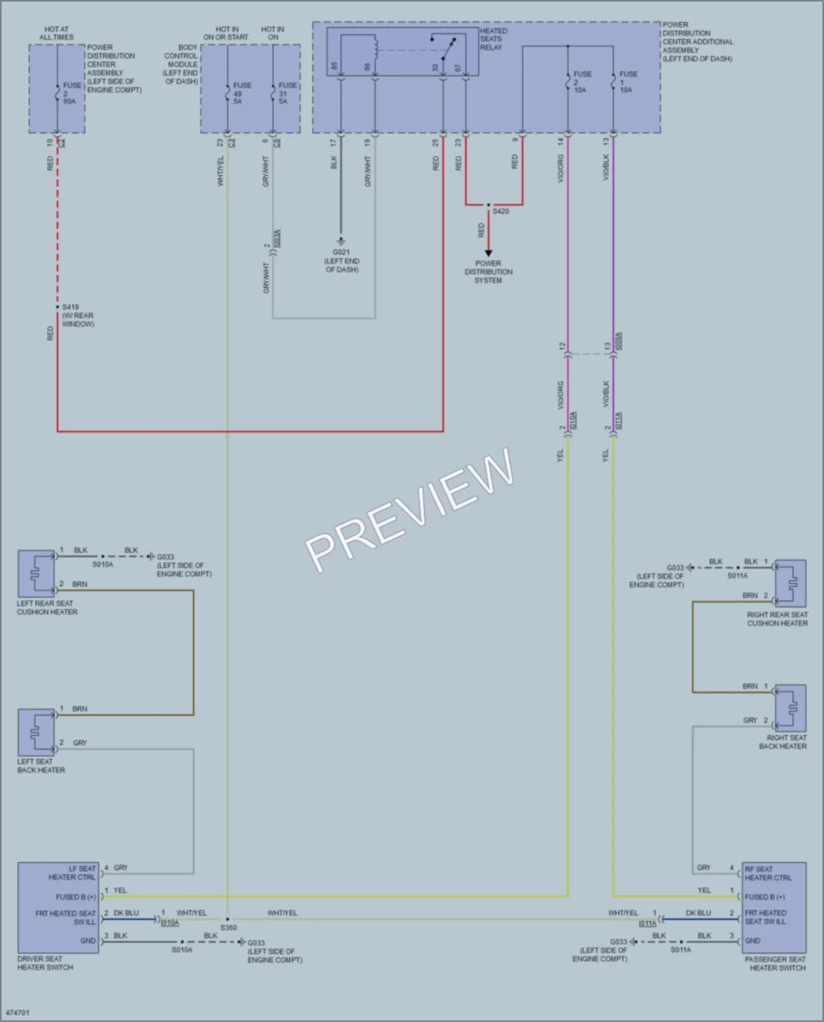 2016 Ram ProMasterCity Power Seats wiring diagram preview