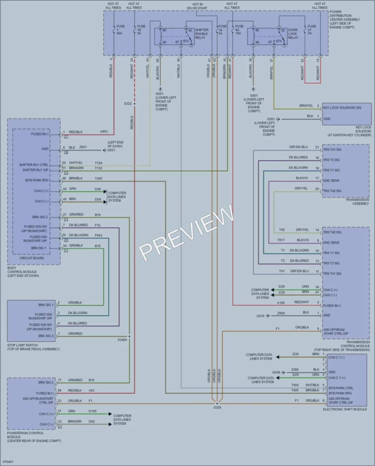 2016 Ram ProMasterCity Shift Interlock wiring diagram preview