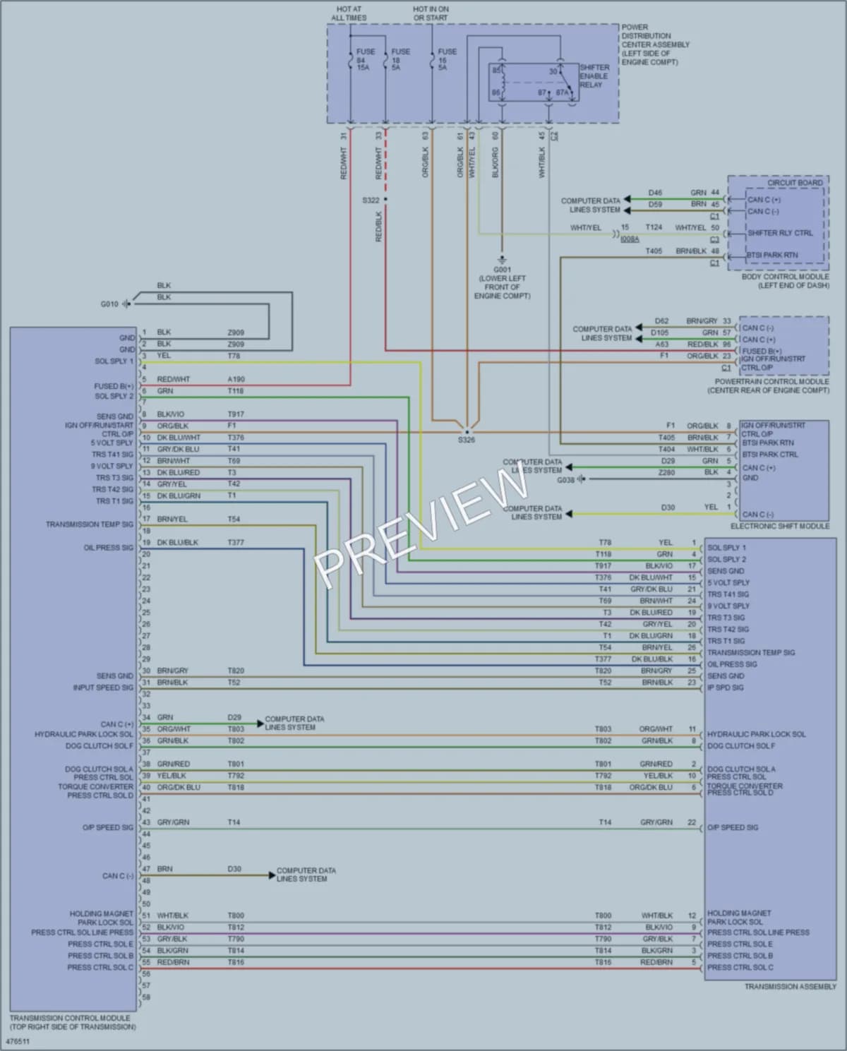 2016 Ram ProMasterCity Transmission wiring diagram preview