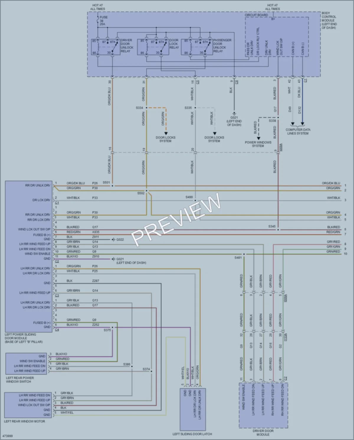 2016 Ram ProMasterCity Trunk Tailgate Fuel Door wiring diagram preview