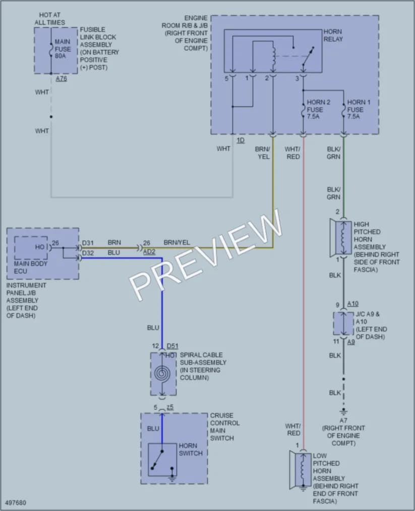 2016 Scion FRS Horn wiring diagram preview