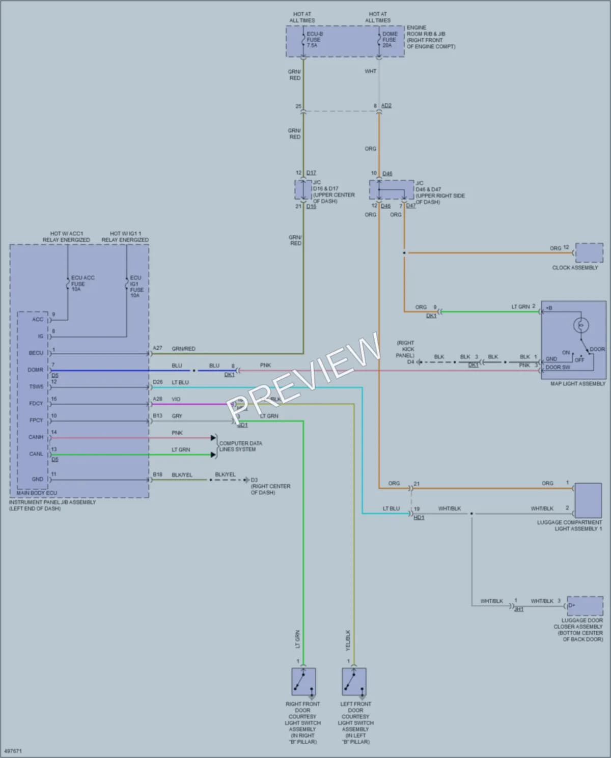 2016 Scion FRS Interior Lights wiring diagram preview