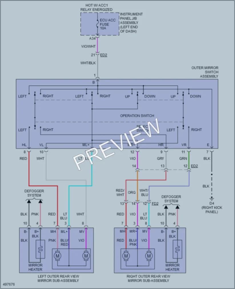 2016 Scion FRS Power Mirrors wiring diagram preview