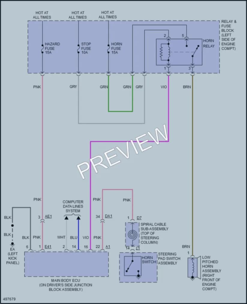 2016 Scion iA Horn wiring diagram preview
