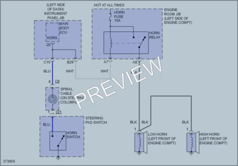 2016 Scion tC Horn wiring diagram preview