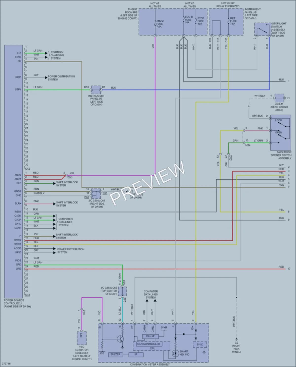 2016 Scion tC Power Door Locks wiring diagram preview