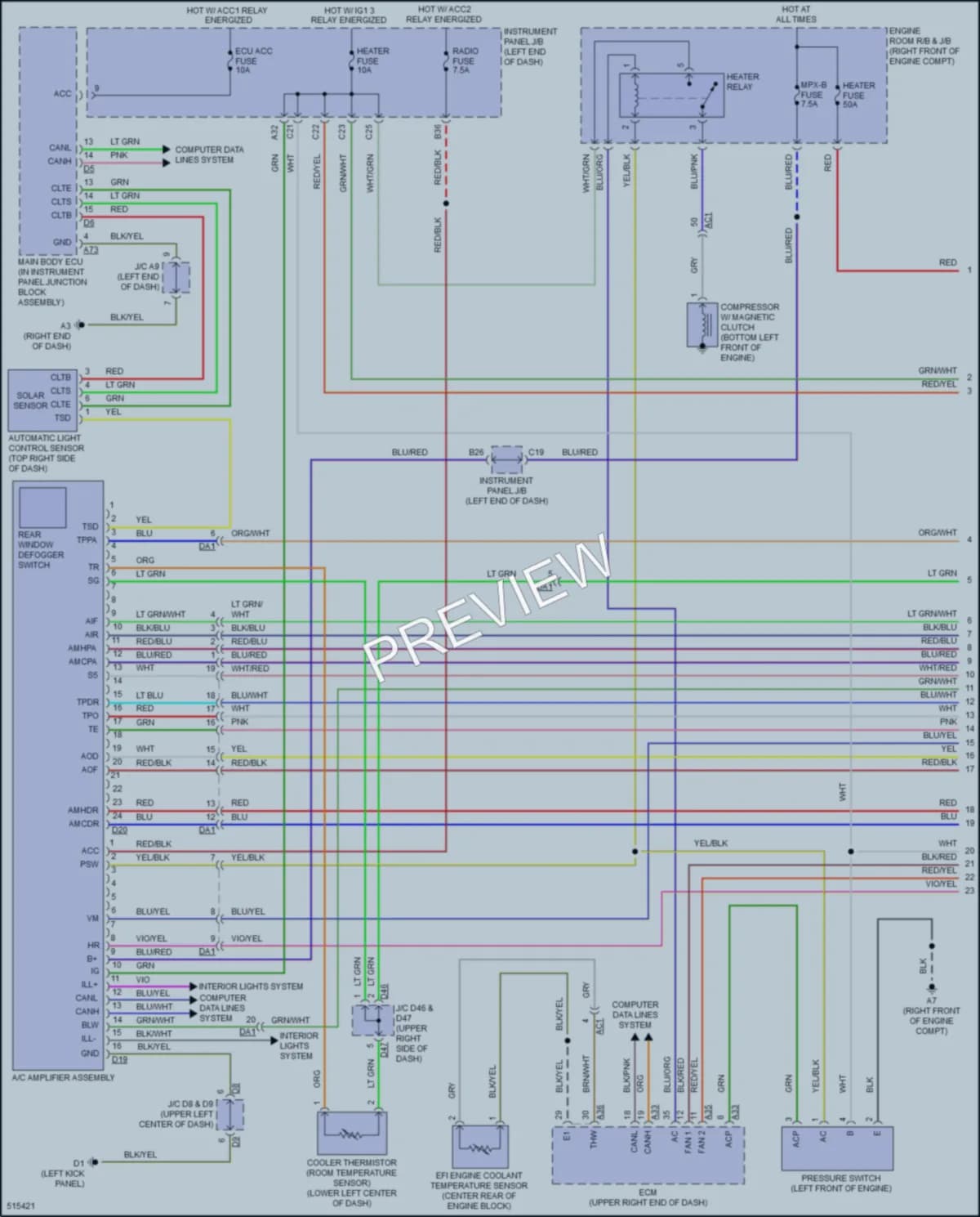 2016 Subaru BRZ Air Conditioning wiring diagram preview