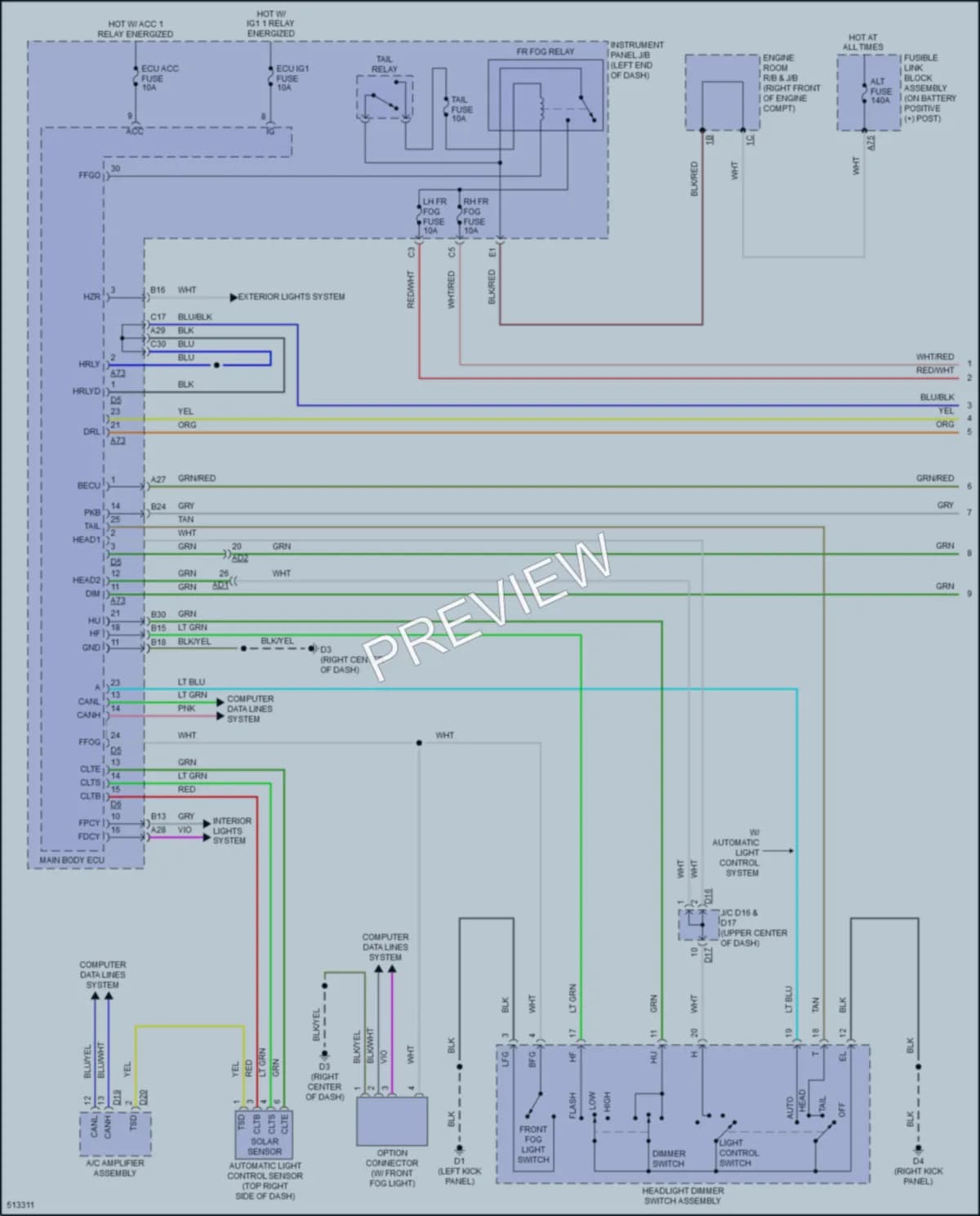 2016 Subaru BRZ Headlights wiring diagram preview