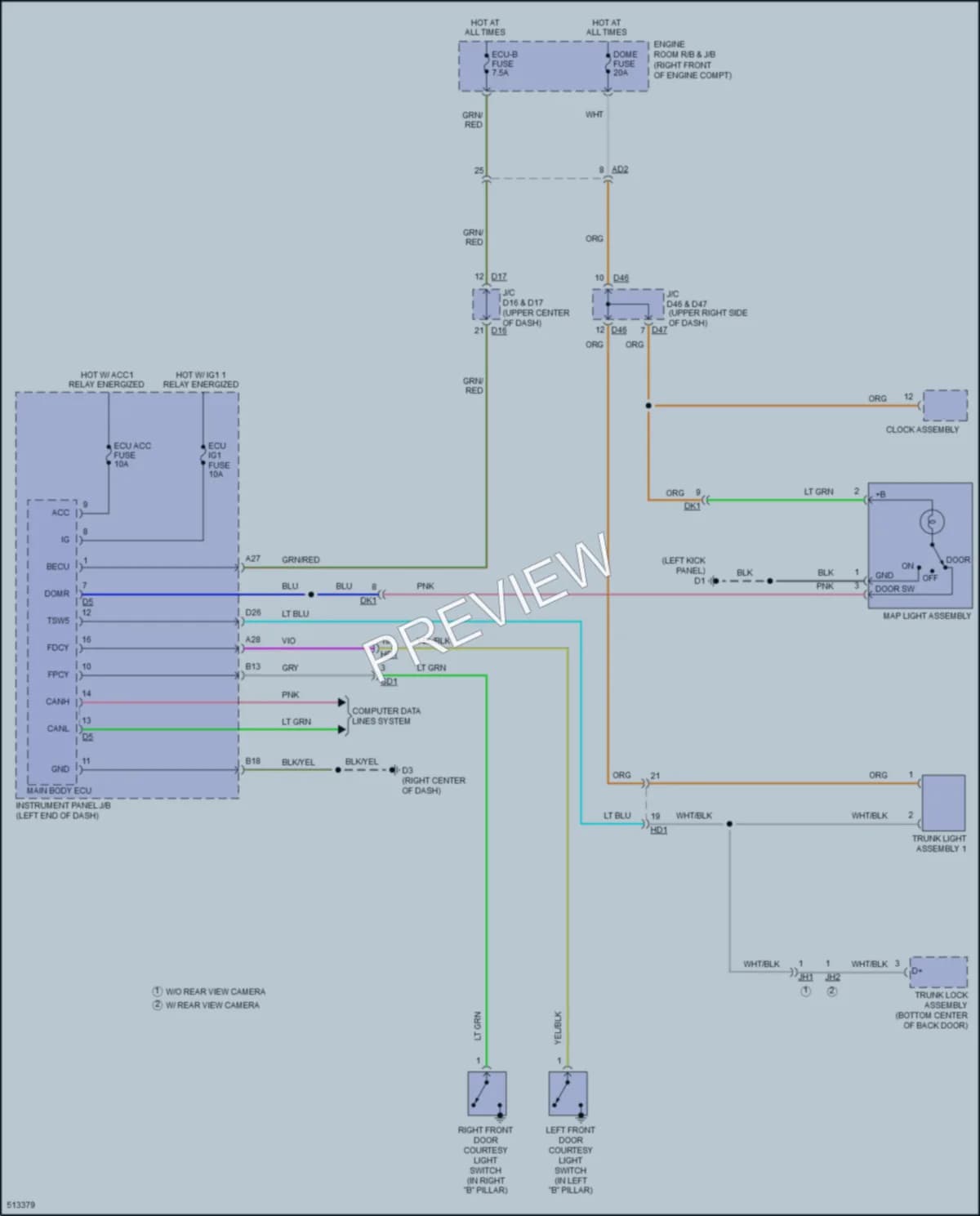 2016 Subaru BRZ Interior Lights wiring diagram preview