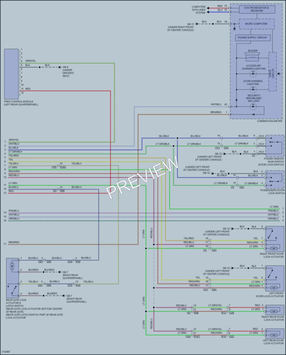 2016 Subaru Crosstrek Anti Theft wiring diagram preview