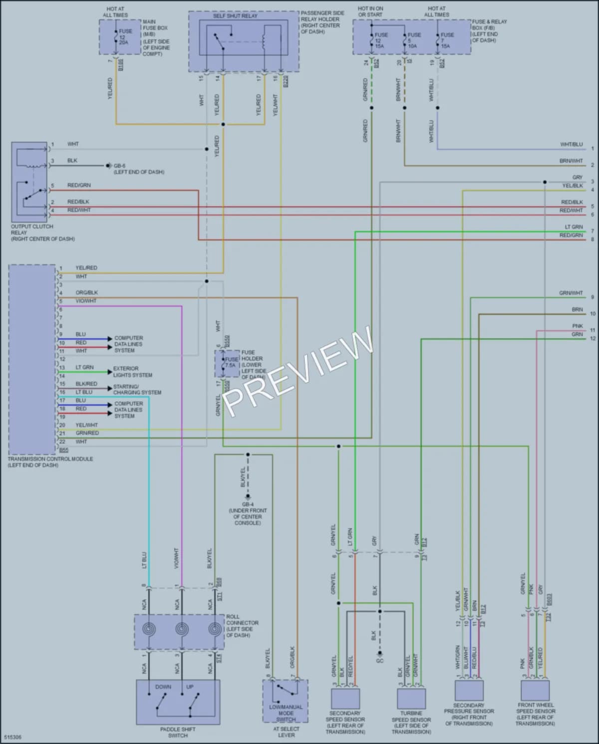 2016 Subaru Crosstrek Transmission wiring diagram preview