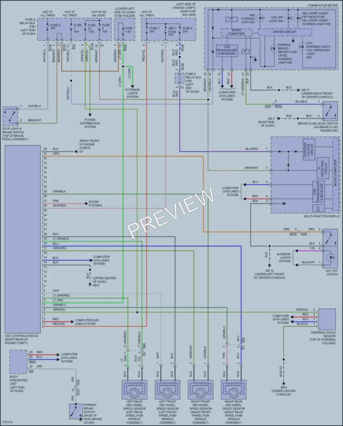 2016 Subaru CrosstrekHybrid Anti Lock Brakes wiring diagram preview