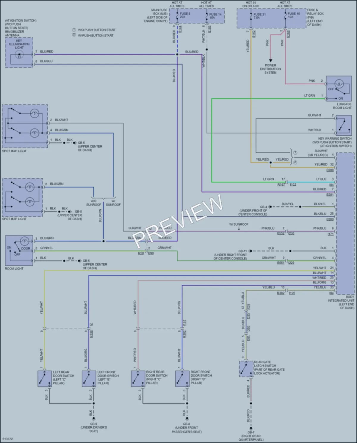 2016 Subaru CrosstrekHybrid Interior Lights wiring diagram preview