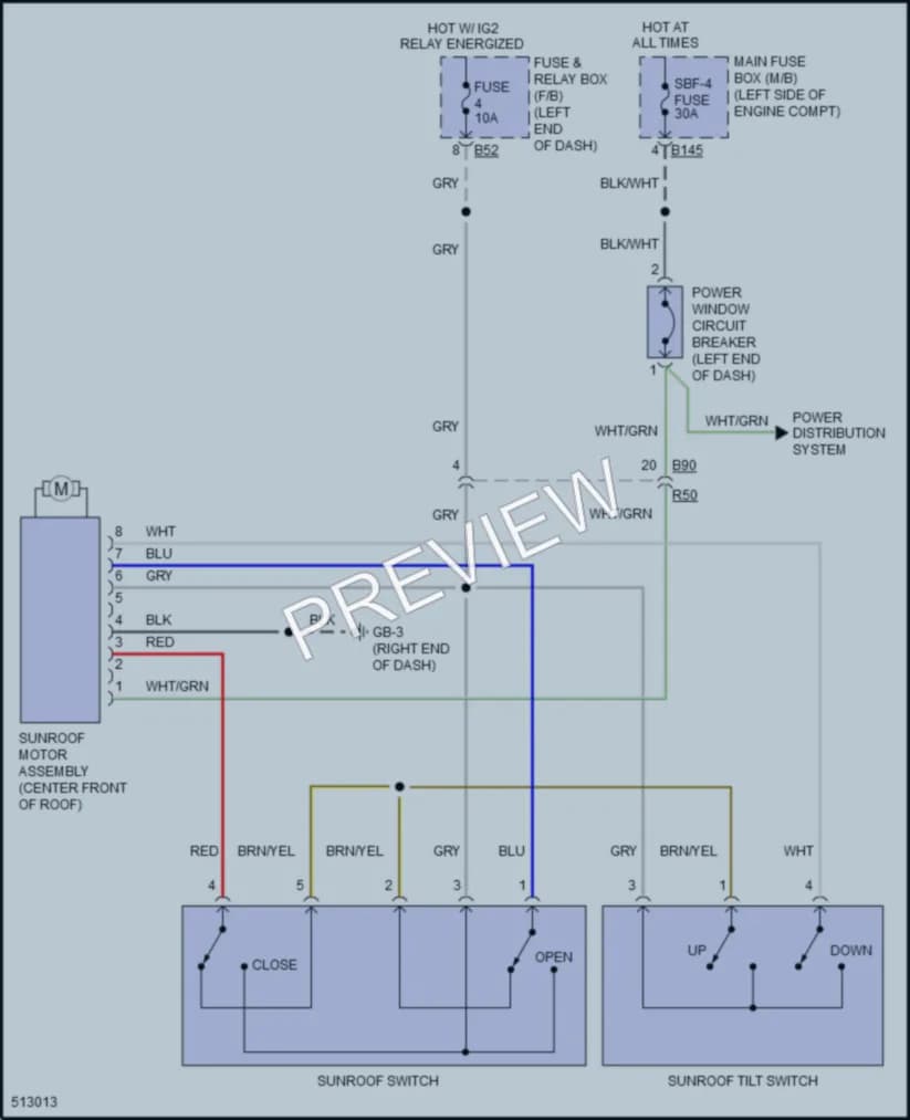 2016 Subaru CrosstrekHybrid Power Top Sunroof wiring diagram preview