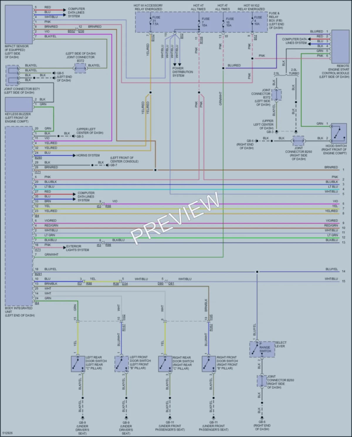 2016 Subaru Forester Power Door Locks wiring diagram preview