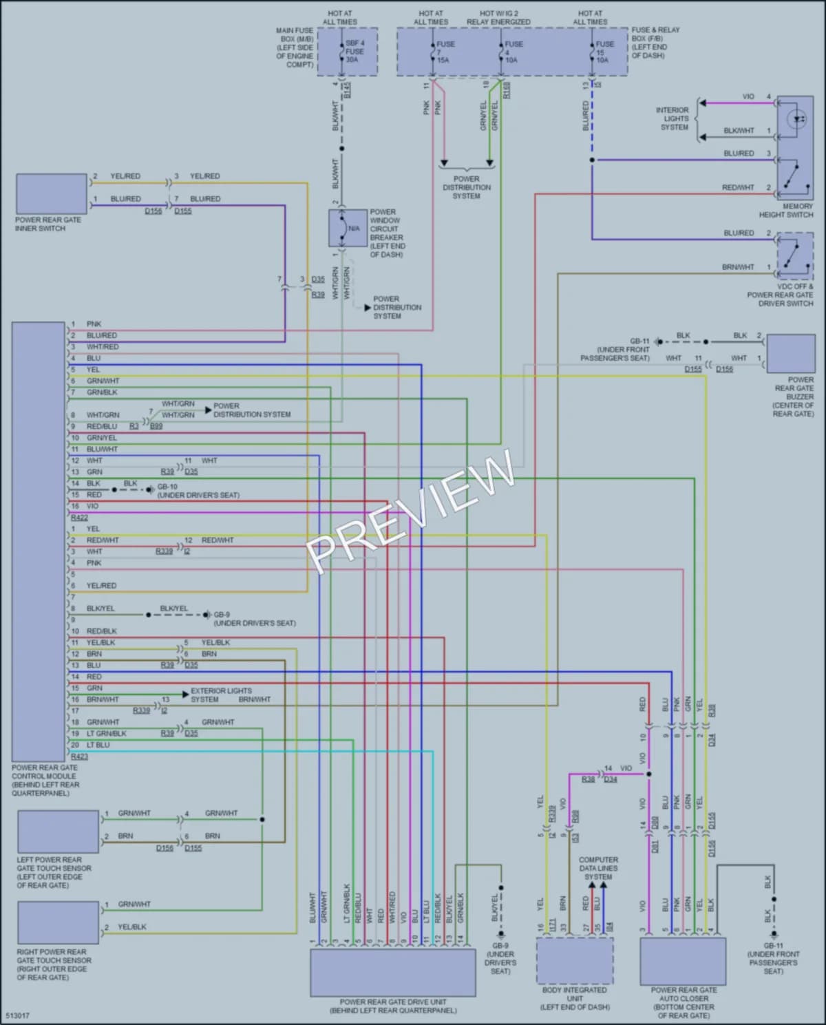 2016 Subaru Forester Trunk Tailgate Fuel Door wiring diagram preview