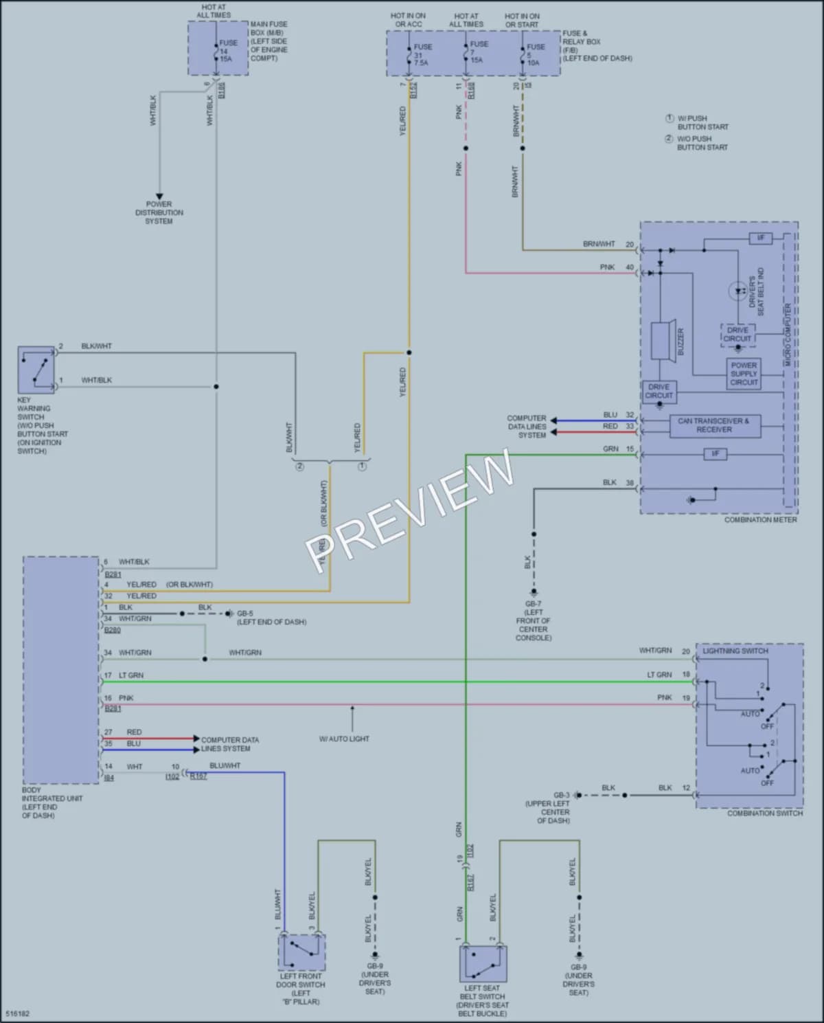 2016 Subaru Forester Warning Systems wiring diagram preview