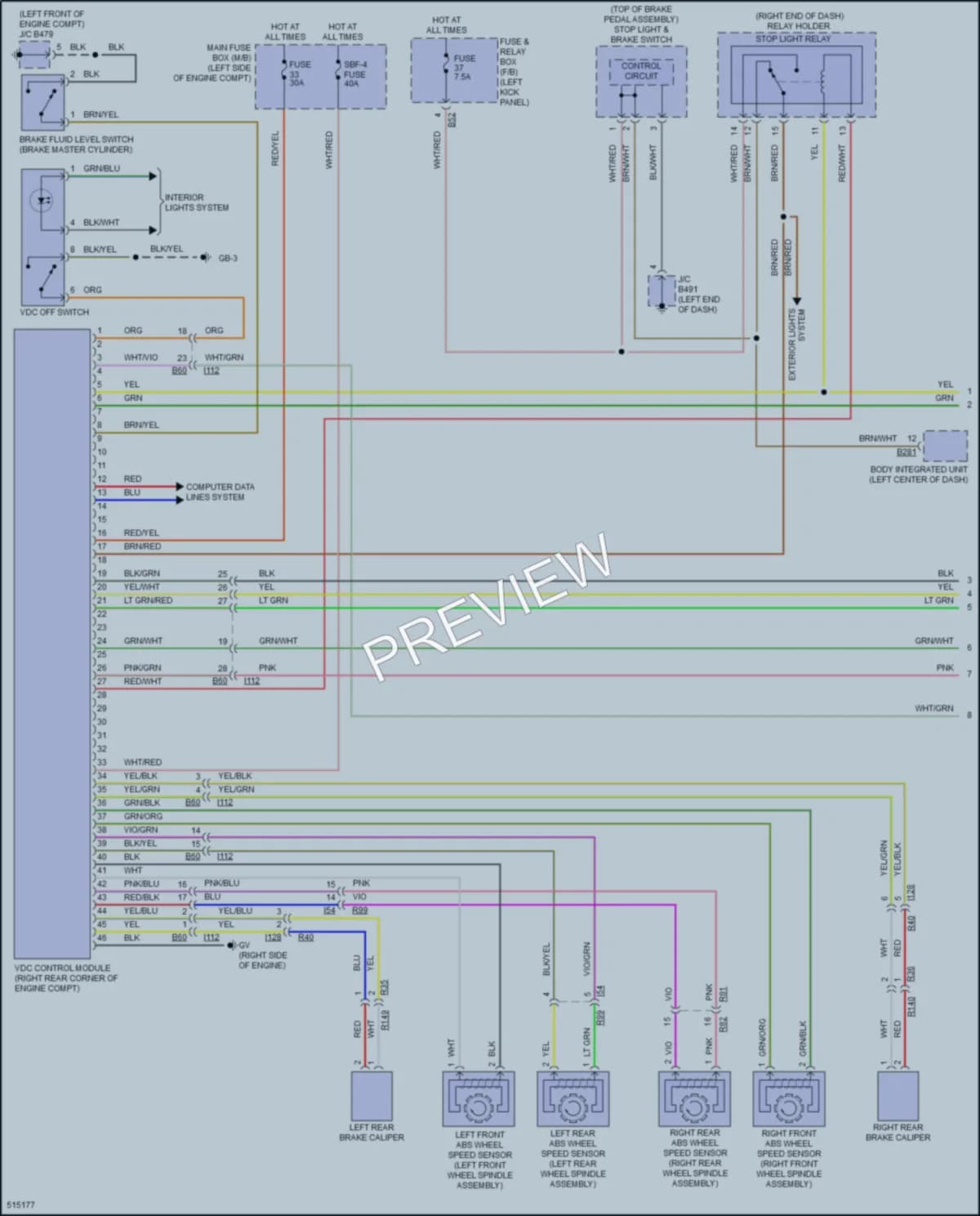 2016 Subaru Legacy Anti Lock Brakes wiring diagram preview