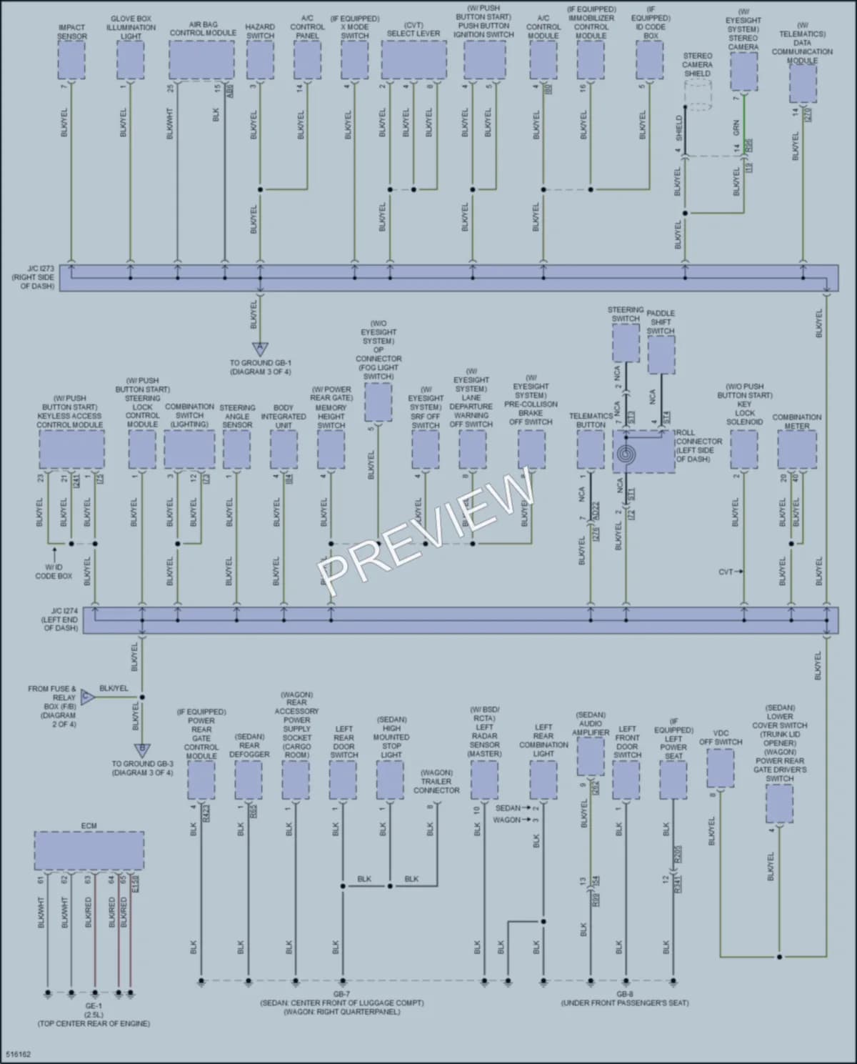 2016 Subaru Legacy Ground Distribution wiring diagram preview
