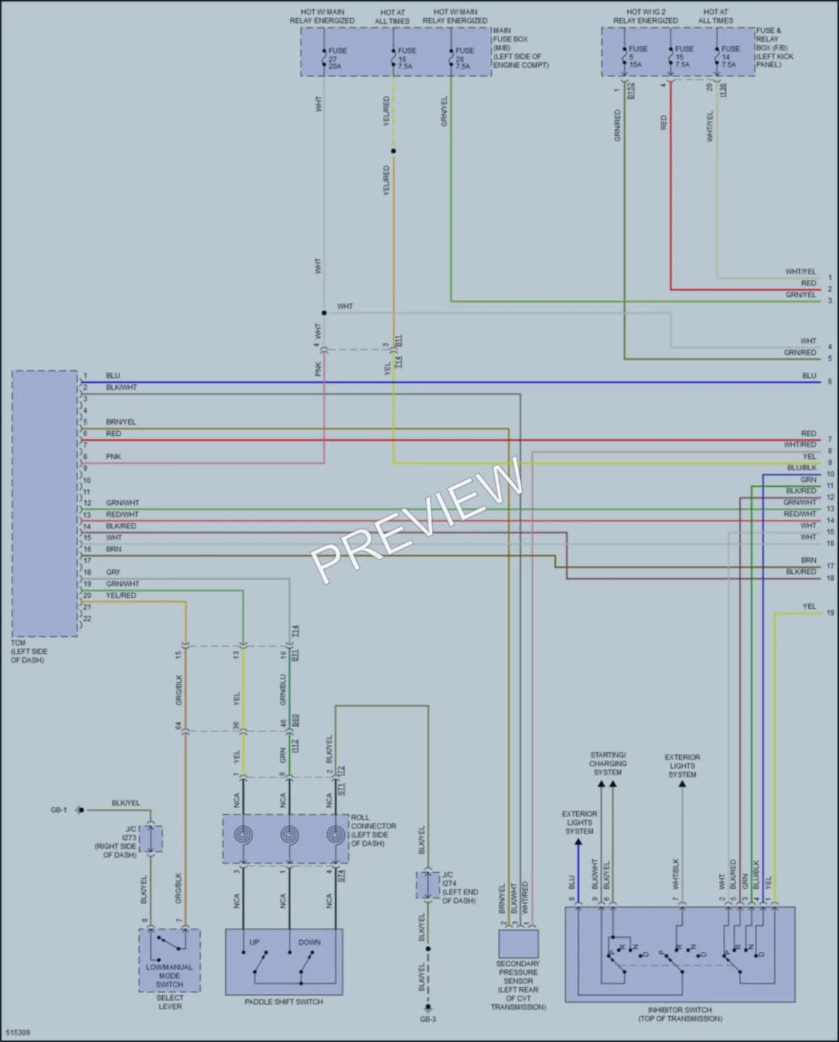 2016 Subaru Outback Transmission wiring diagram preview