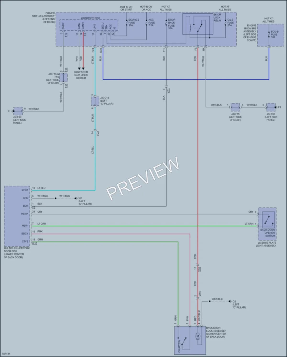 2016 Toyota 4Runner Trunk Tailgate Fuel Door wiring diagram preview