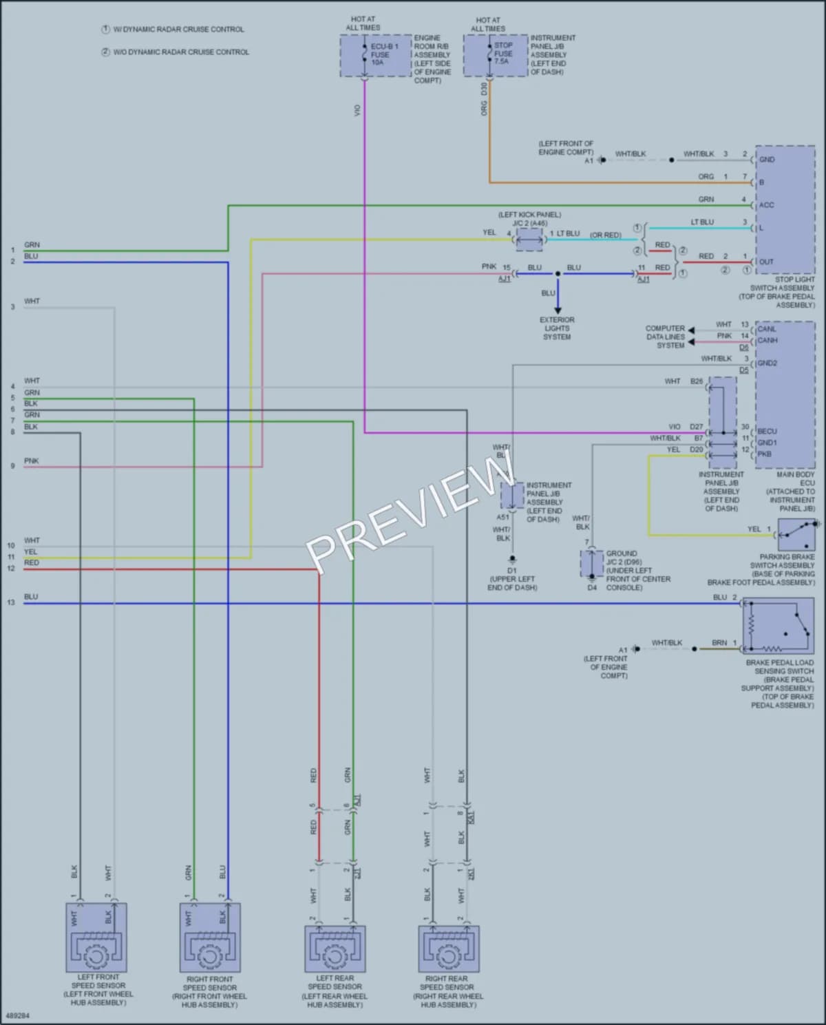 2016 Toyota AvalonHybrid Anti Lock Brakes wiring diagram preview