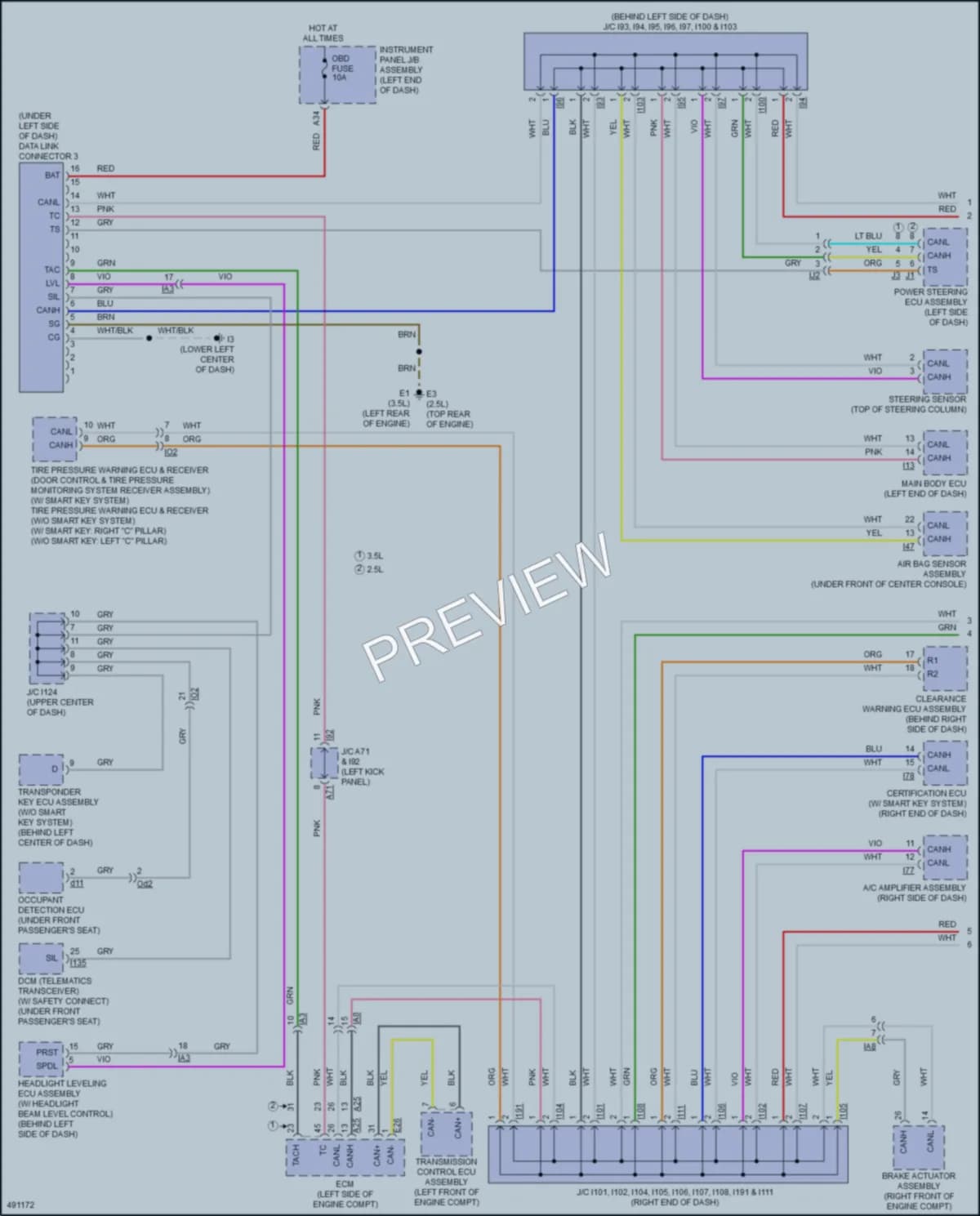 2016 Toyota CamryHybrid Computer Data Lines wiring diagram preview