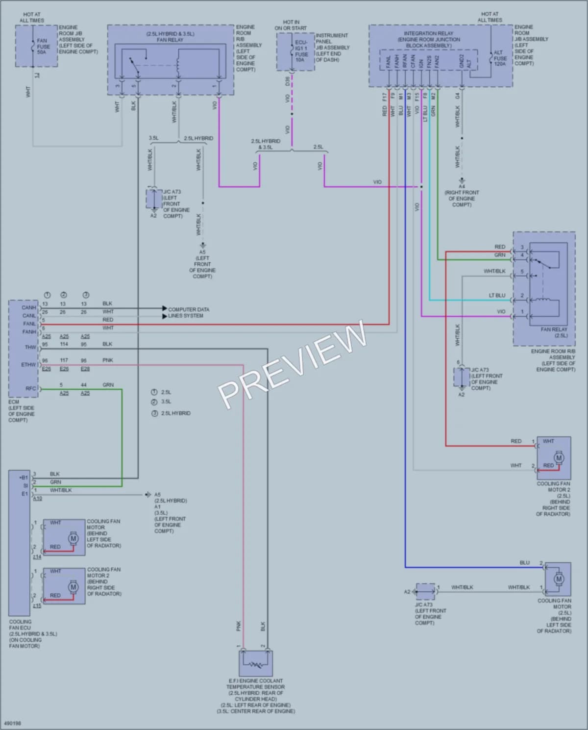 2016 Toyota CamryHybrid Cooling Fan wiring diagram preview