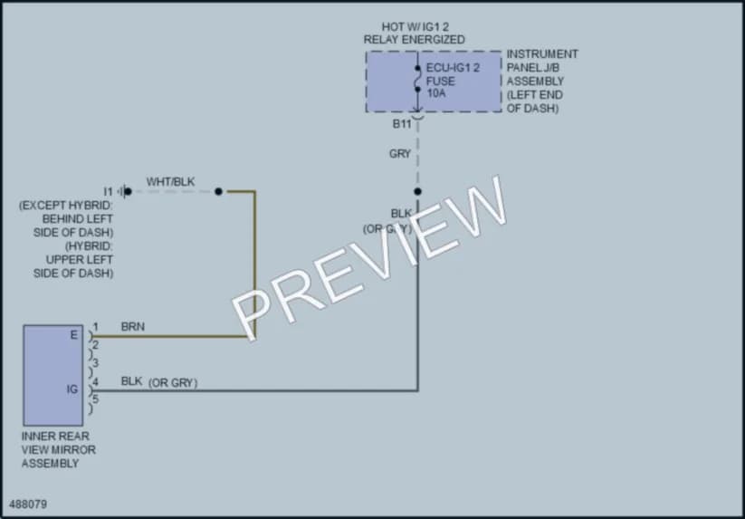2016 Toyota CamryHybrid Power Mirrors wiring diagram preview