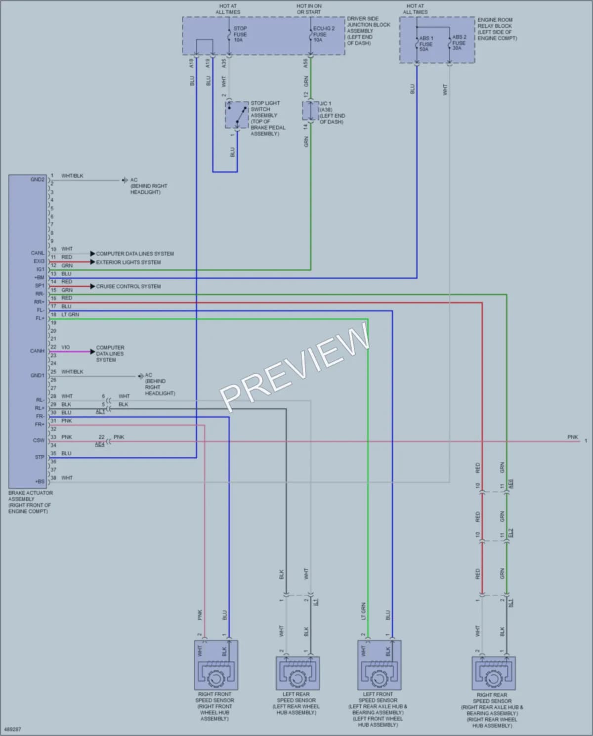 2016 Toyota Corolla Anti Lock Brakes wiring diagram preview