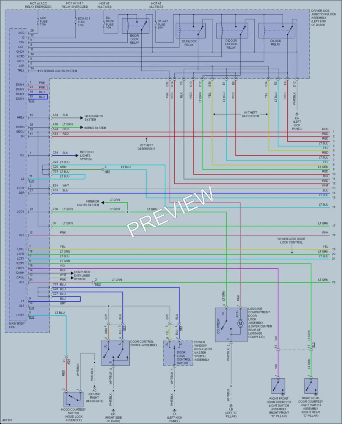 2016 Toyota Corolla Power Door Locks wiring diagram preview