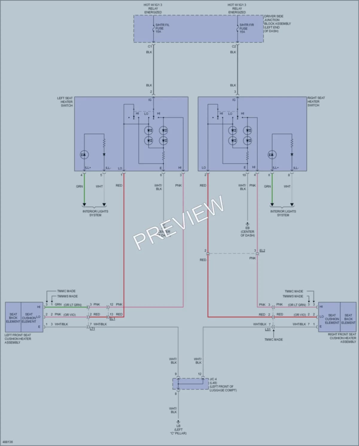 2016 Toyota Corolla Power Seats wiring diagram preview